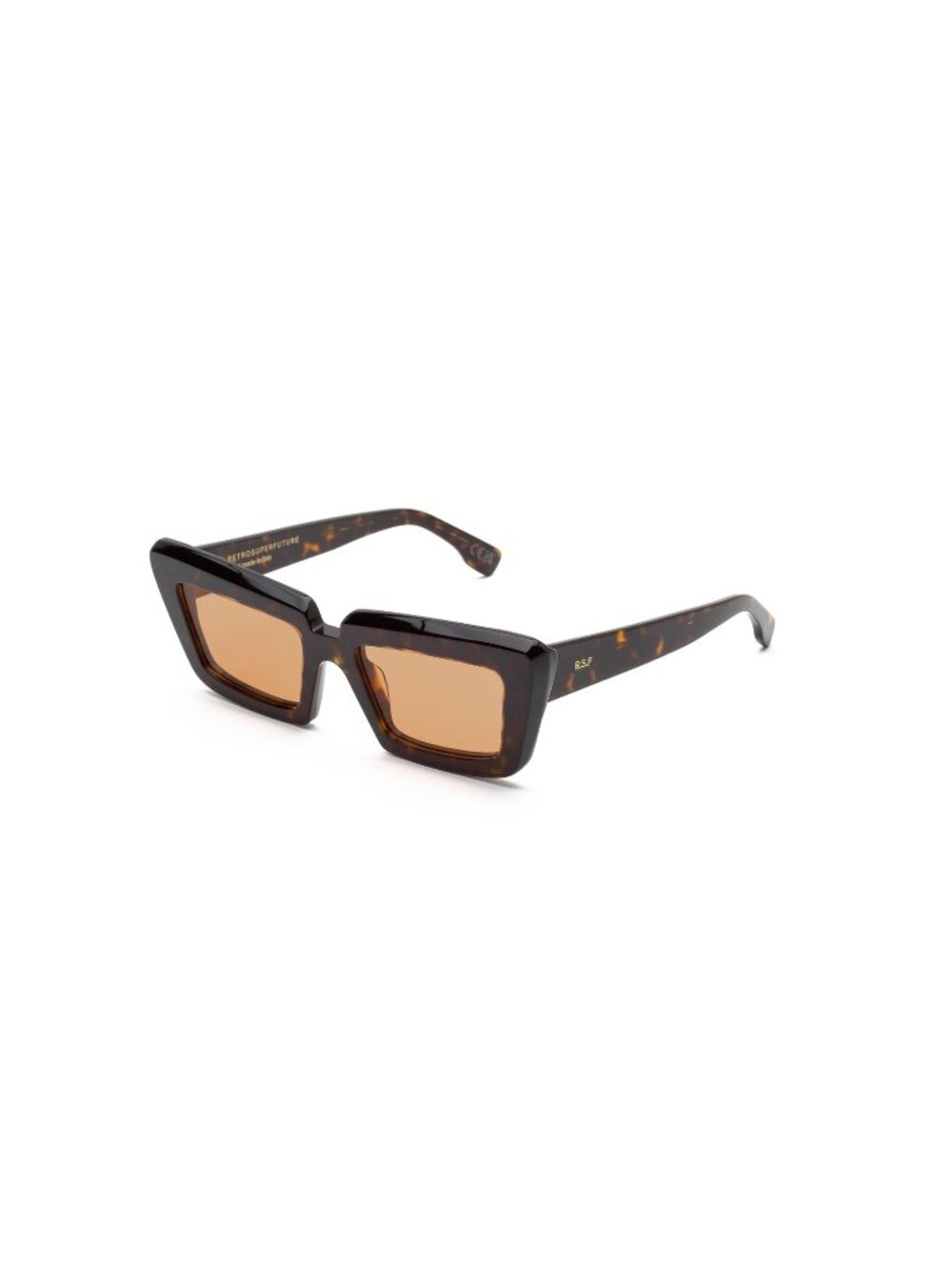 New Retrosuperfuture Unisex Sunglasses Havana Square Green Lens Acetate Frame